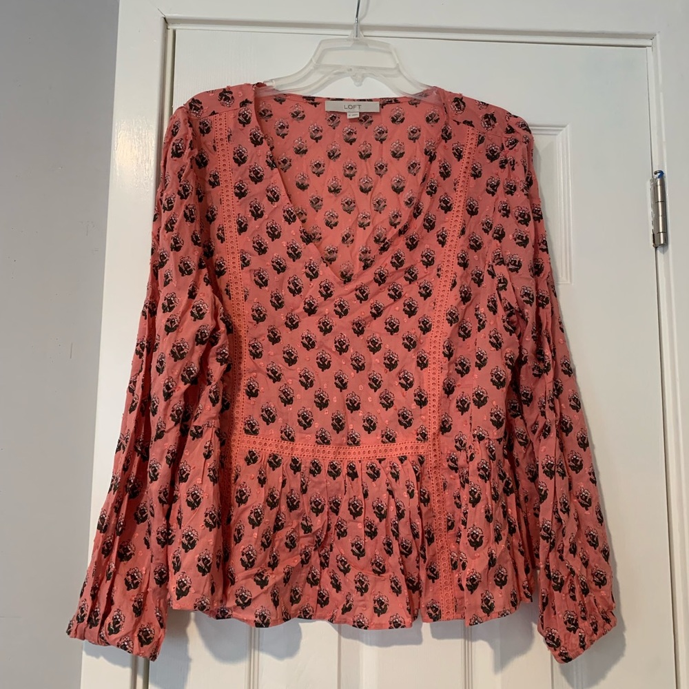 LOFT Floral Blouse Size XL